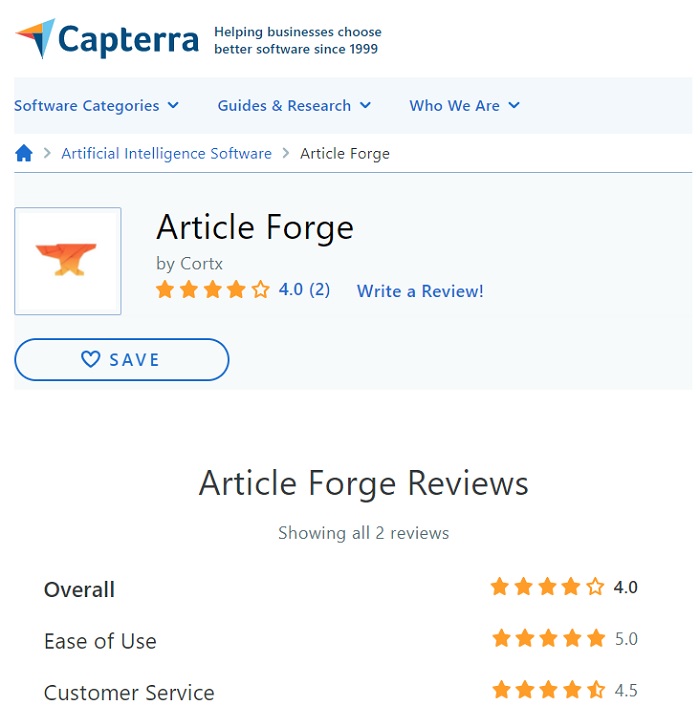 article forge reviews by capterra