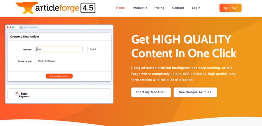 article forge first page 