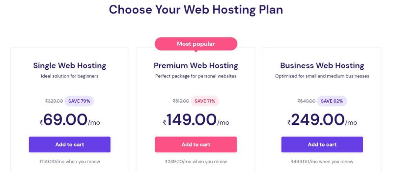 hostinger web hosting plan