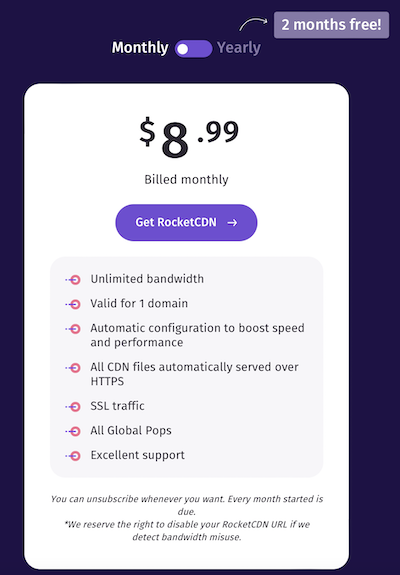 review of RocketCDN pricing