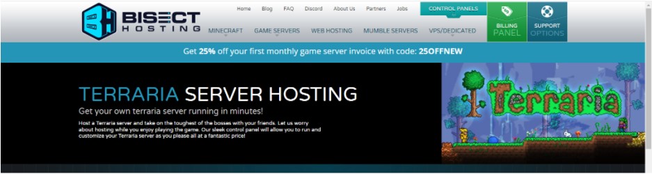 bisect server hosting for terraria game
