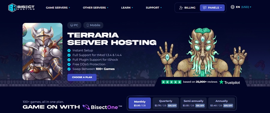 bisect terraria hosting server