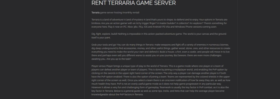 blue fang server hosting for terraria game