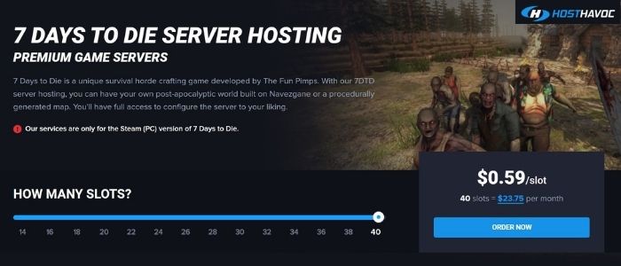 hosthavoc server hosting for 7 days to die game