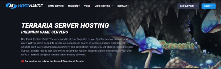 hosthavoc server hosting for terraria game