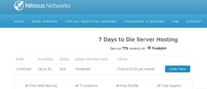 nitrous networks server hosting for 7 days to die game