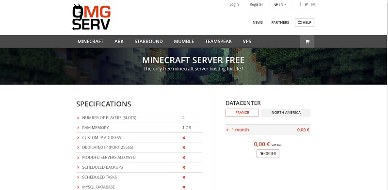 Minecraft Server hosting from 2.45$/month