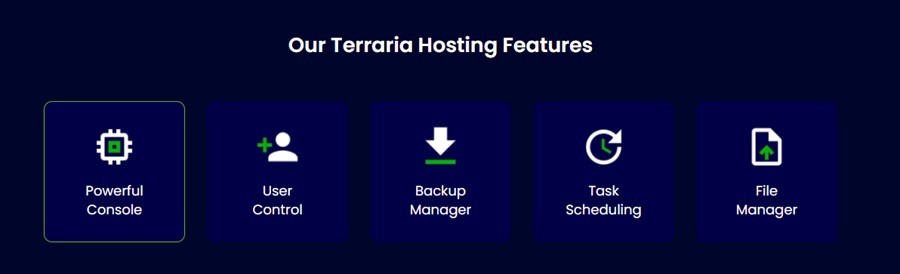 pine hosting features