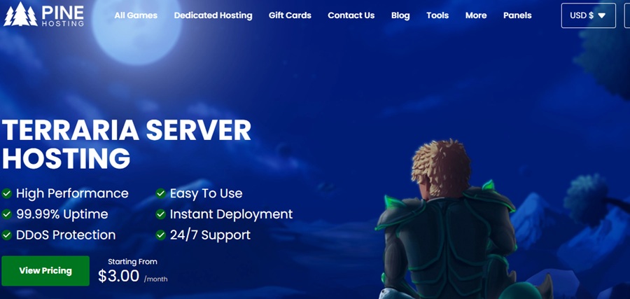 pine hosting terraria server 