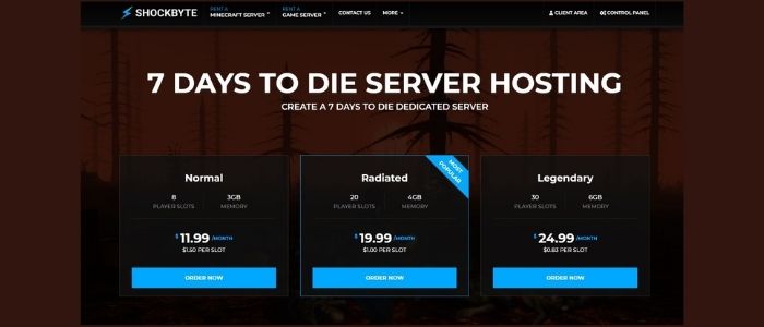 shockbyte server hosting for 7 days to die game