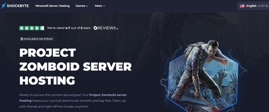 shockbyte project zomboid server hosting