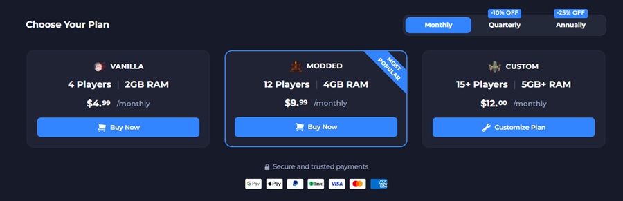 shockbyte terraria hosting plan 