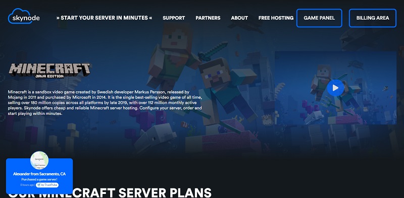 Minecraft Server hosting from 2.45$/month