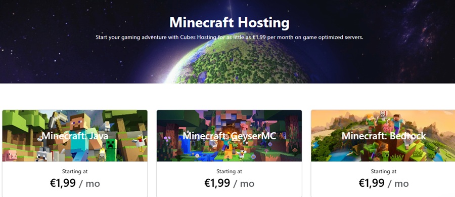 cubehosting minecraft server price