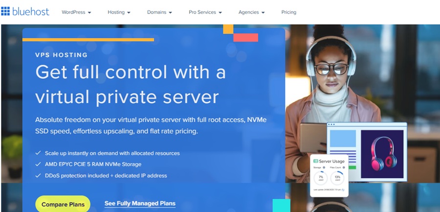 bluehost virtual private server hosting 
