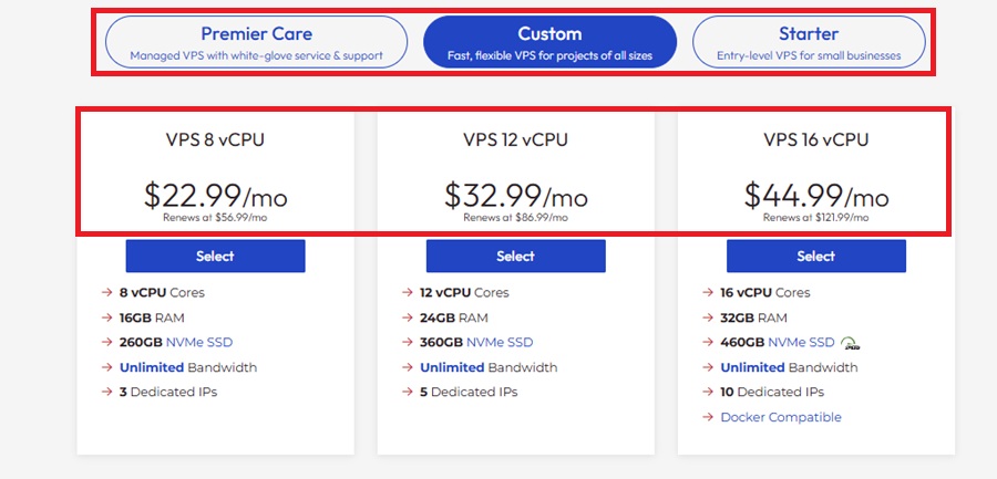 inmotion vps custom price