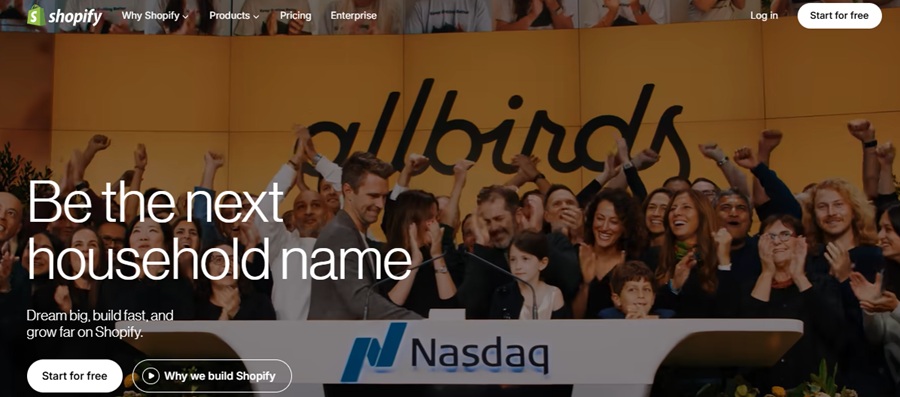starting page shopify