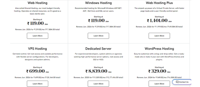 godaddy server hosting pricing