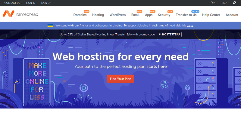namecheap static website hosting
