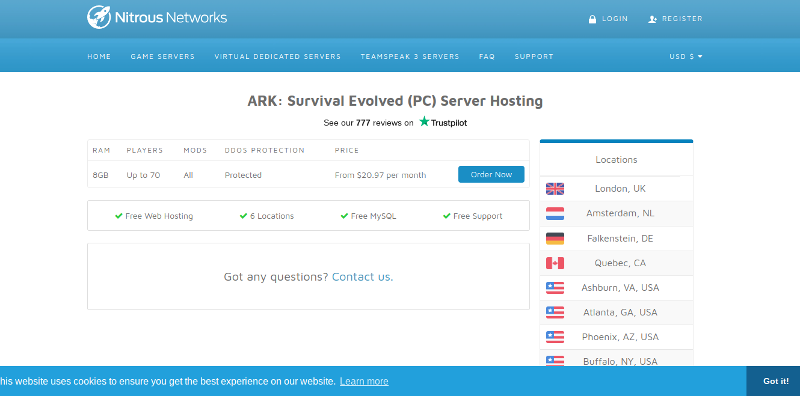 nitrous networks ark game hosting