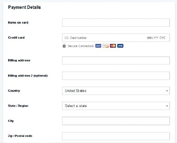 WP engine payment page