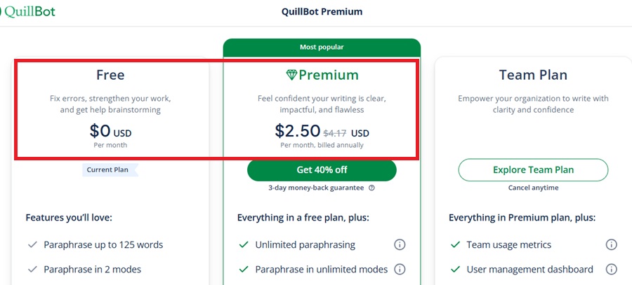 quillbot premium plan