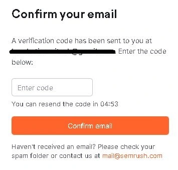 Semrush Confirm Email