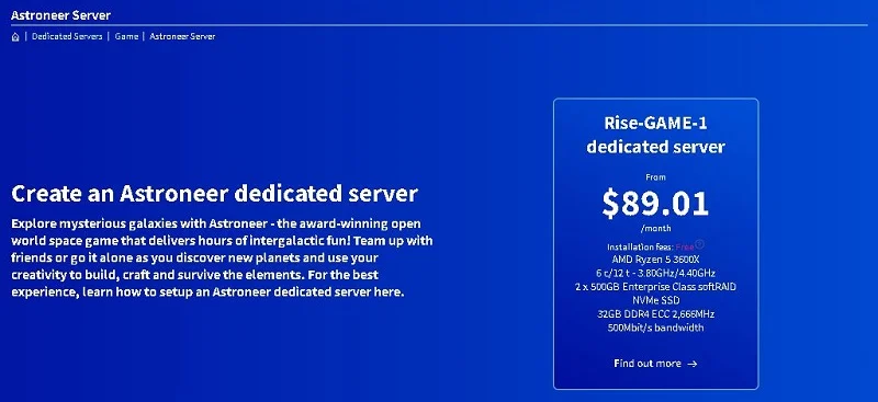 ovh cloud pricing for astroneer