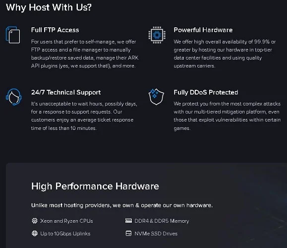 HostHavoc server features and hardware
