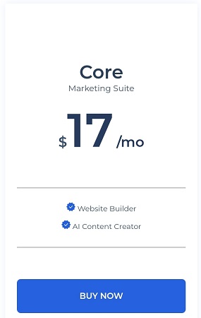 Builderall core plan pricing
