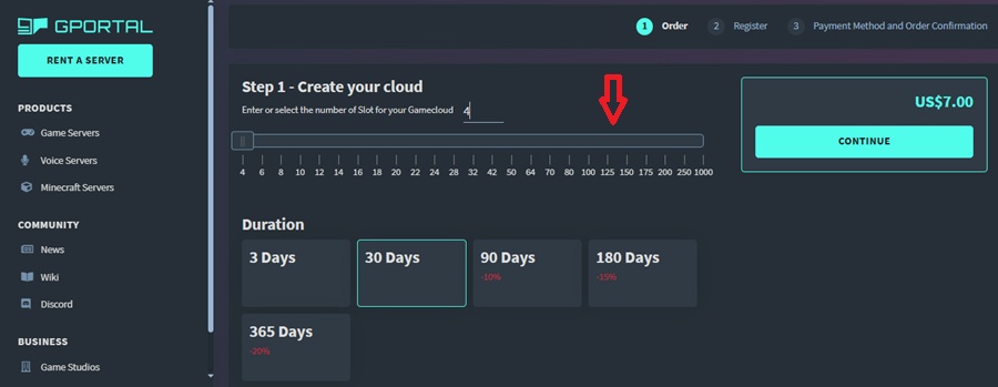 gportal palworld server hosting plans