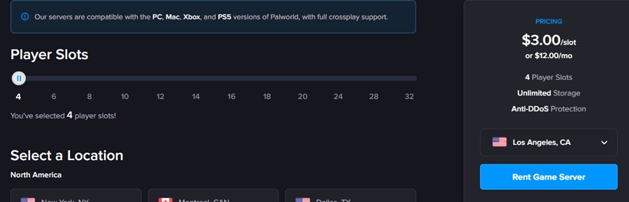 host havoc palworld server player slot plan
