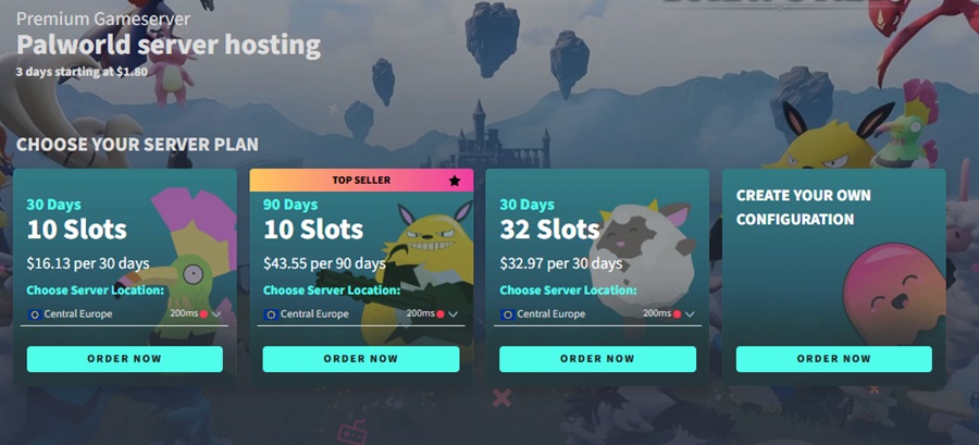 gportal palworld server hosting price