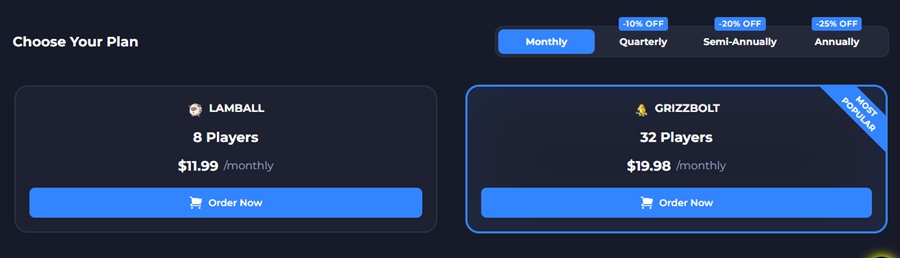 shockbyte hosting palworld server price