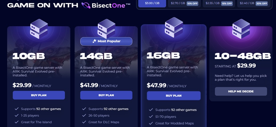 bisect hosting ark pricing 