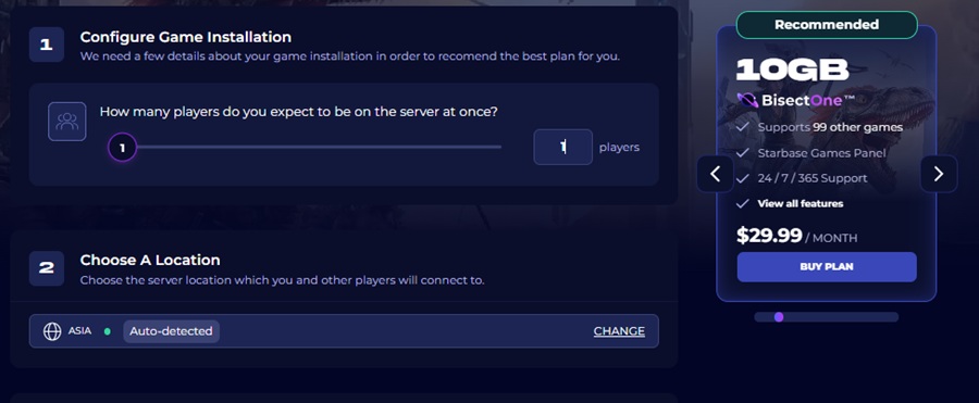 bisectone plan for ark server hosting 