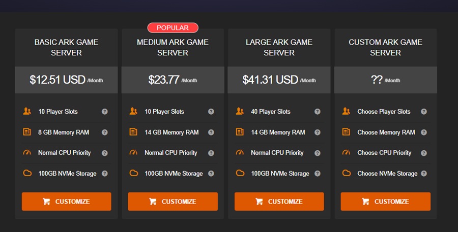 gtx gaming ark server hosting plan 