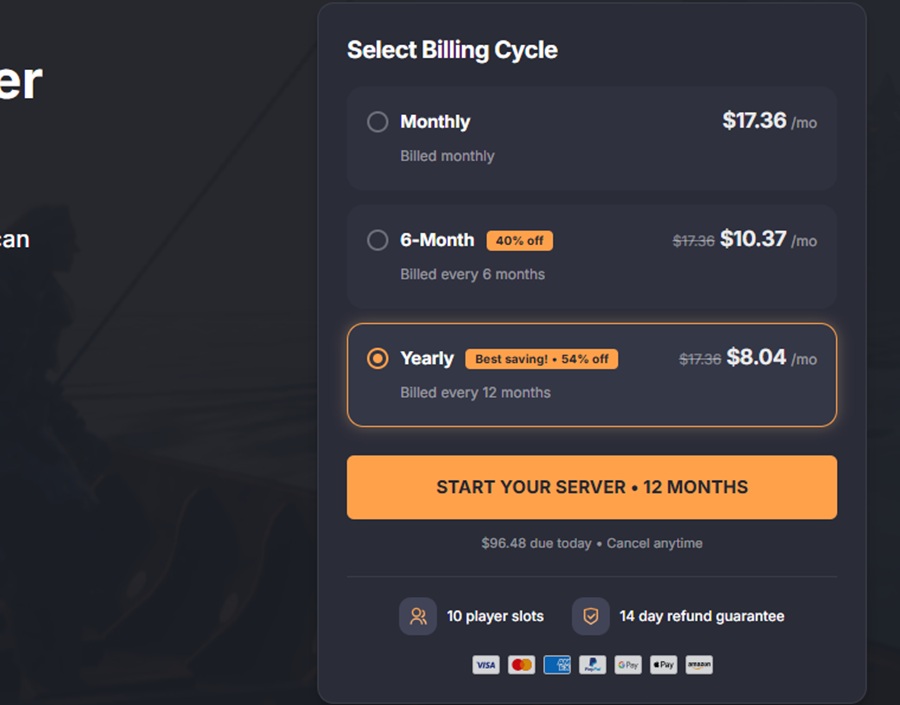 dathost valheim server hosting plan