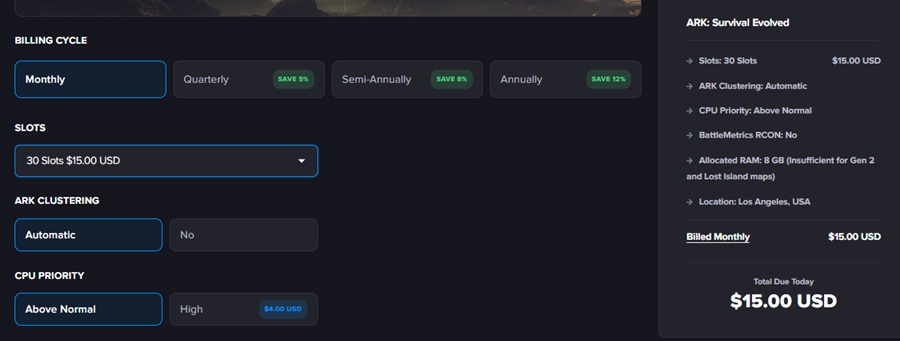 host havoc ark plan order summary
