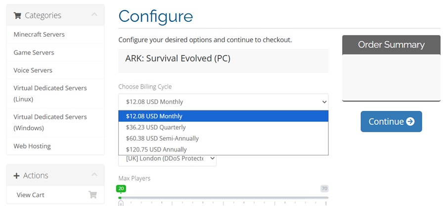 nitrous network ark game hosting configuration