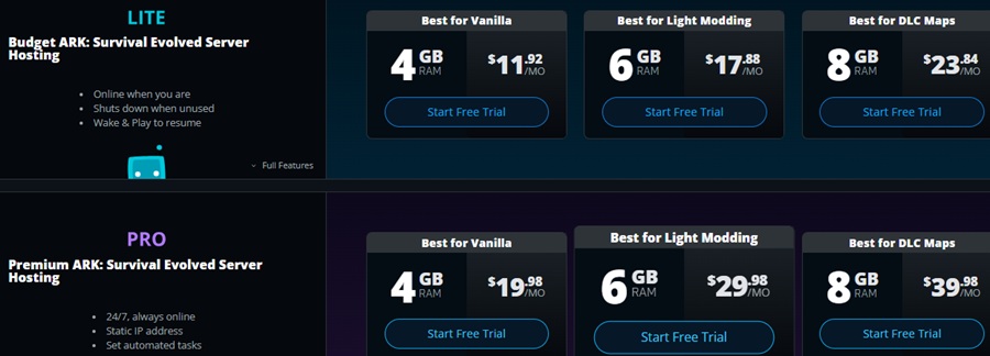 nodecraft ark game hosting server price 