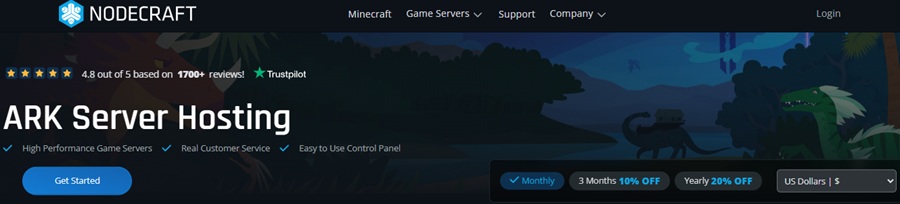 nodecraft ark server hosting 