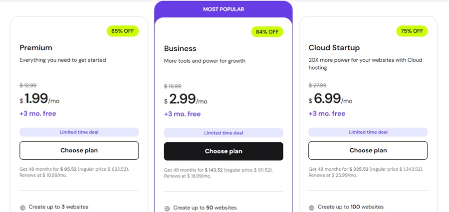 hostinger web hosting plan 