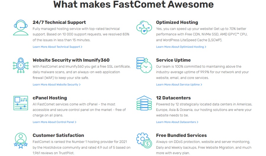 fastcomet features 